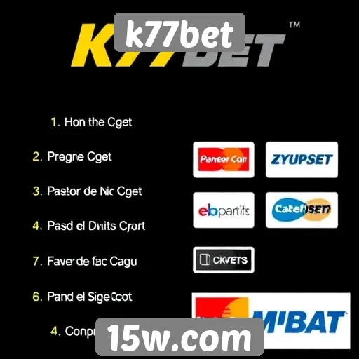 Métodos de pagamento aceitos no k77bet